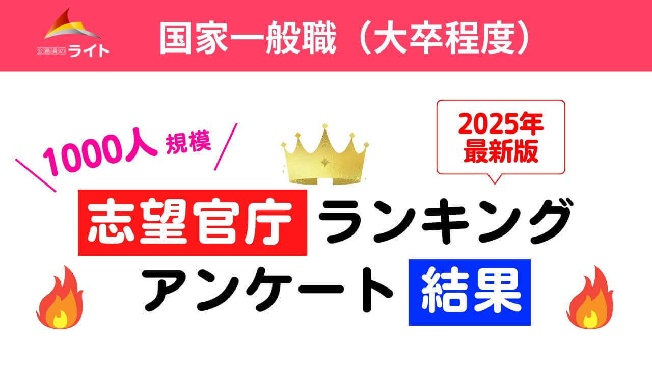 国家一般職の志望官庁ランキングアンケート結果
